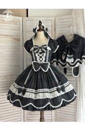 Miss Point Plaid Petal Rabbit Mini Sleeve One Piece(Reservation/2 Colours/Full Payment Without Shipping)